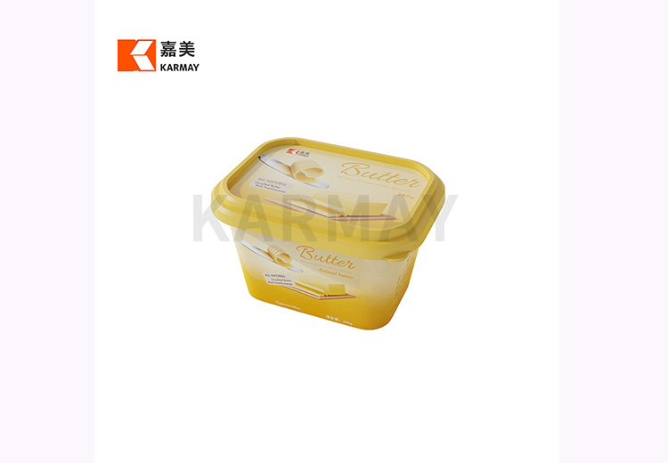 rectangle IML Custom logo 250ml Plastic food container for butter