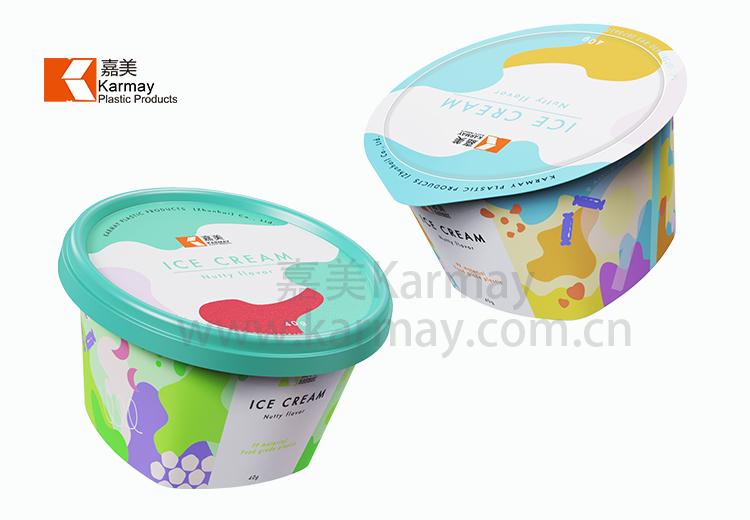 plastic irregular shape 170ml iml Yogurt Cup with spoon inside