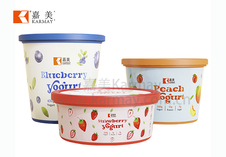 Mini 250g500g650g round IML frozen yoghurt packaging box