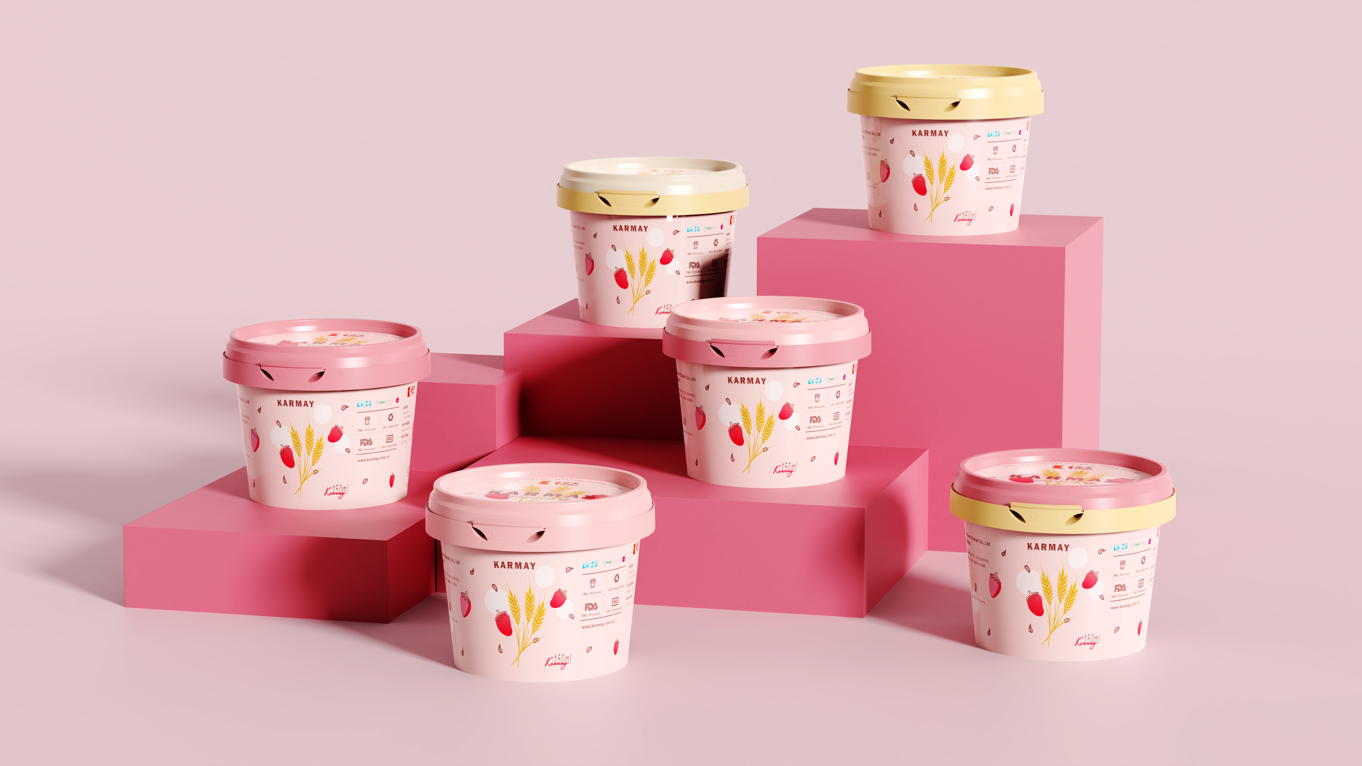 150ml plastic ice cream cup with tamper-evident seal