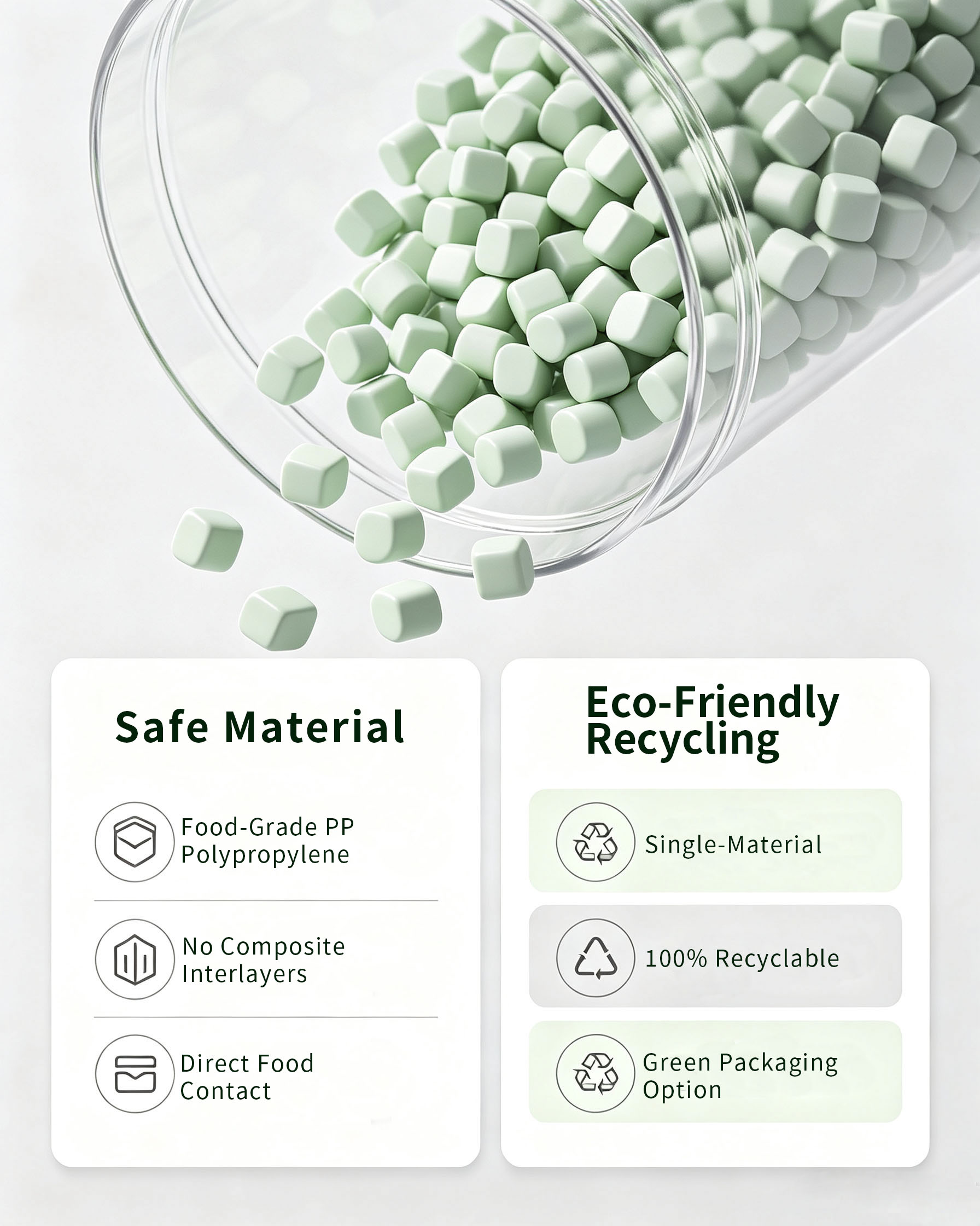 Food‑grade single‑material PP polypropylene material for recyclable food plastic pail